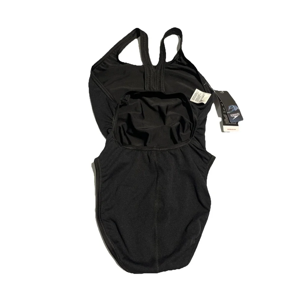 Speedo Team Black One Piece Swimsuit Women 8/34 - Picture 4 of 4